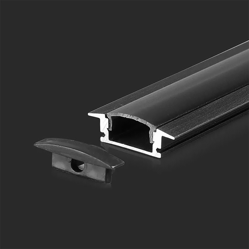 Profil aluminiu pentru banda led 2m 24.7mm x 7mm - negru