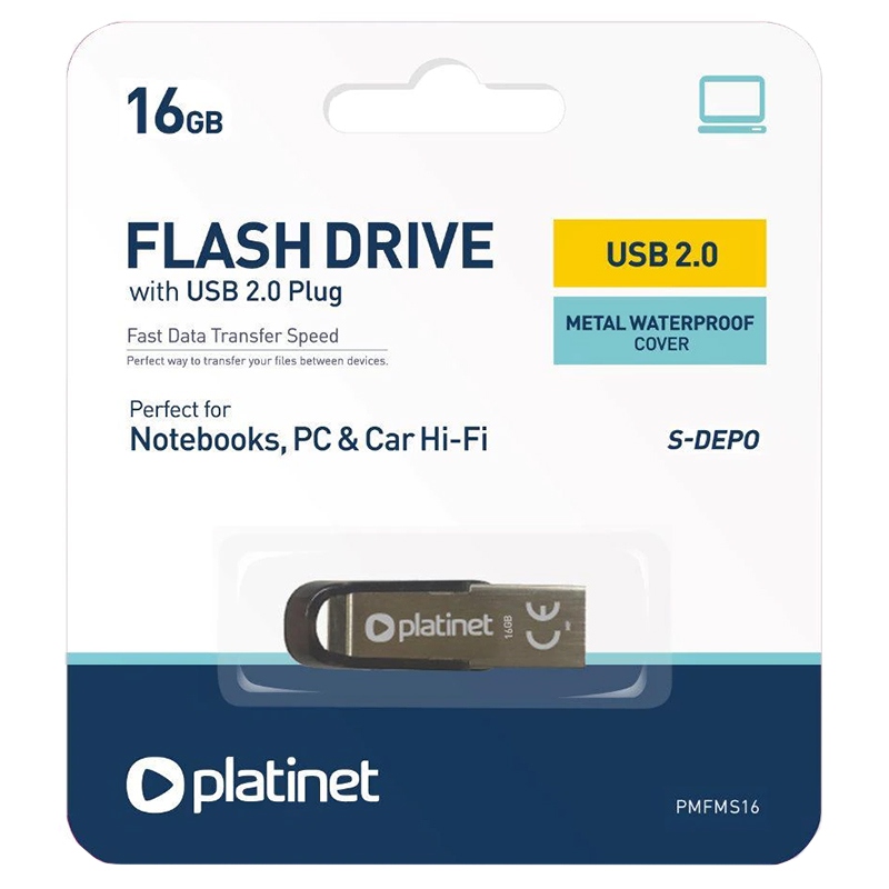 Flash drive usb 2.0 s-depo 16gb platinet
