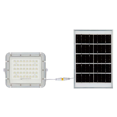 Proiector LED cu incarcare solara V-tac, 6W, 400lm, lumina rece, 6400K, telecomandaalb