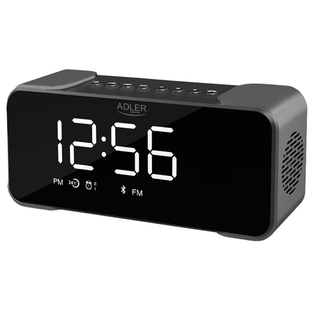 Radio cu ceas Adler, bluetooth, SD, AUX, USB, alarma, negru