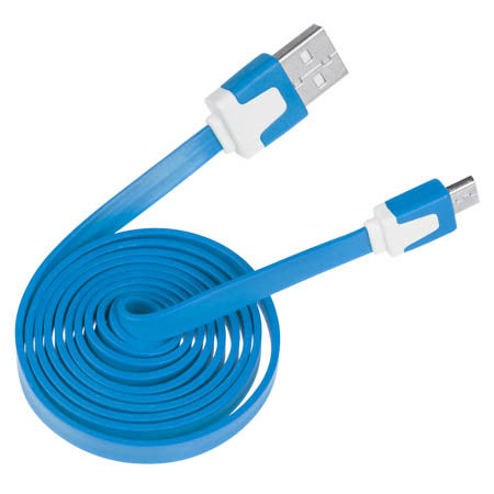 Cablu usb - micro usb plat albastru