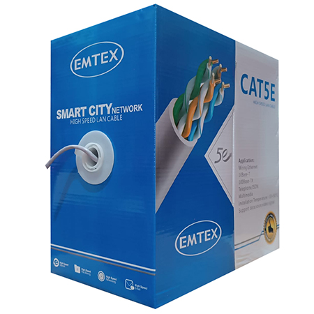 Cablu UTP Emtex cat 5E cupru, fir 0.45mm, rola 305m
