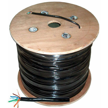 Cablu utp cat5e cu + gel negru tambur 305m