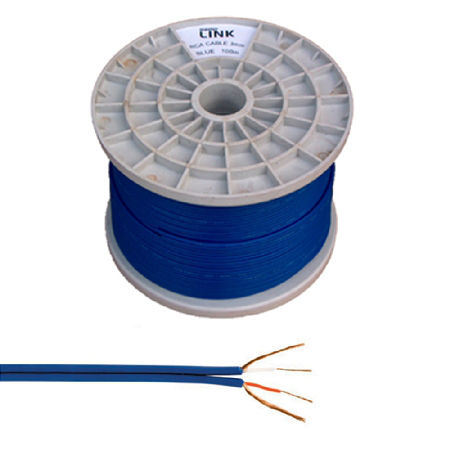 Cablu 2rca 3mm albastru rola