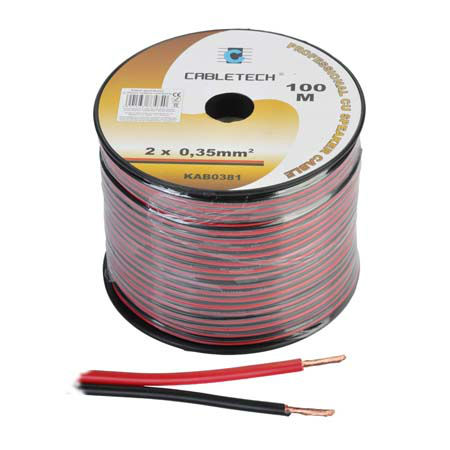 Cablu difuzor cupru 2x0.35mm rosu/negru 100m