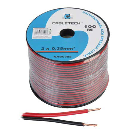 Cablu difuzor cca 2x0.35mm rosu/negru 100m