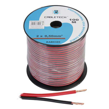 Cablu difuzor cca 2x0.50mm rosu/negru 100m