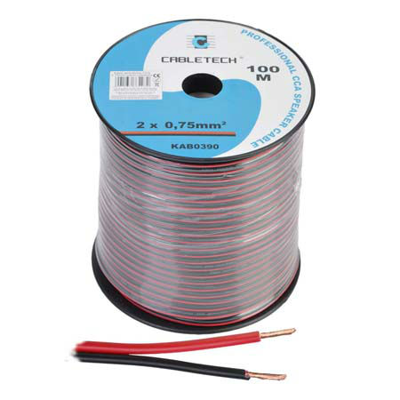Cablu difuzor cca 2x0.75mm rosu/negru 100m