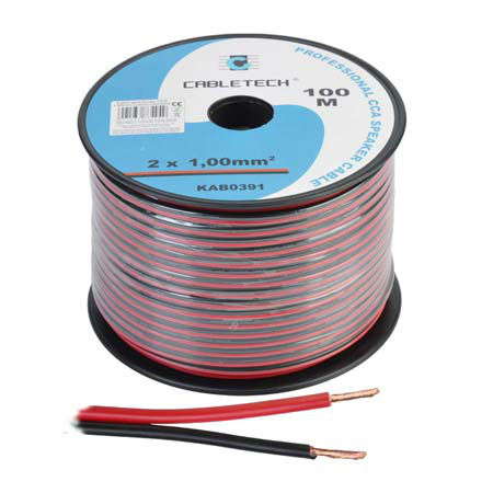 Cablu difuzor cca 2x1.00mm rosu/negru 100m