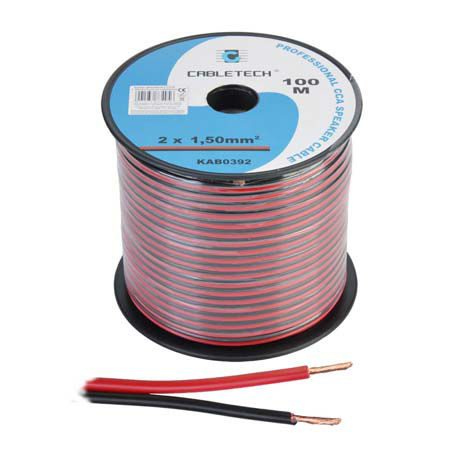 Cablu difuzor cca 2x1.50mm rosu/negru 100m