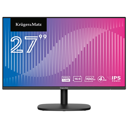 Monitor IPS E-LED Full HD Kruger&Matz, 27 inch, 100Hz, 4ms 