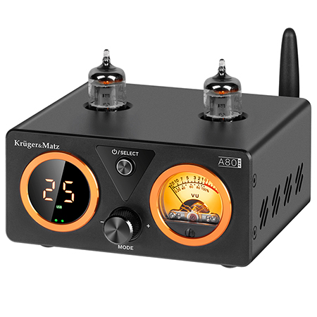 Amplificator stereo cu lampi Kruger&Matz A80 pro, 2x100W, 4-8 ohmi, 2 cai, Bluetooth 