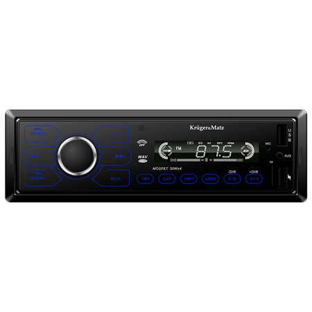 Radio player auto Kruger&Matz, 4x50W, Bluetooth, USB, AUX