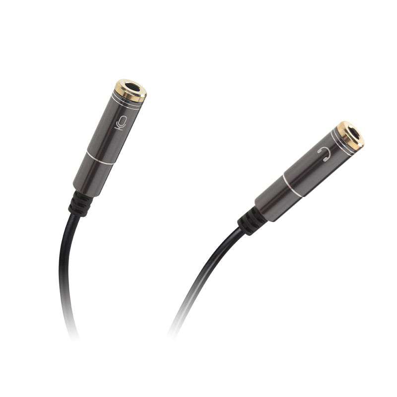 Cablu adaptor 3.5 4 pini-2x 3.5 stereo 20cm