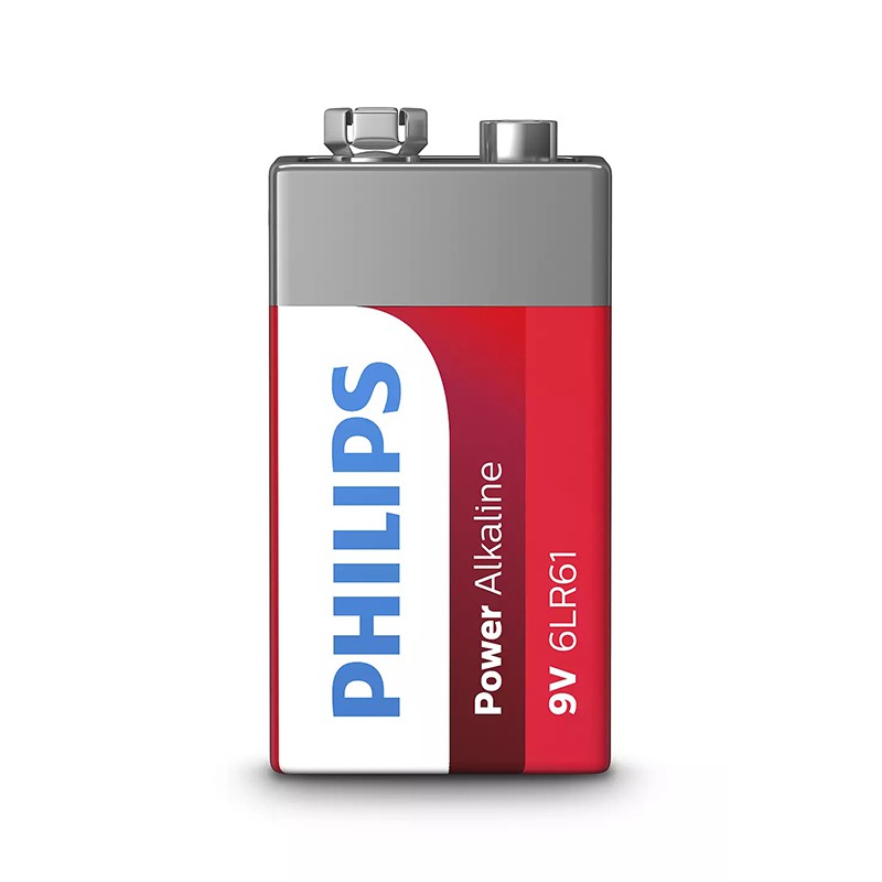 Baterie power alkaline 9v blister 1 buc phili